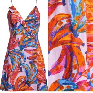 Farm Rio Colored Bananas Linen Blend Minidress